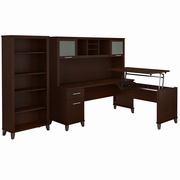 Somerset Collection: Mocha Cherry L Desk <FONT COLOR=GREEN>-FREE SHIPPING-</FONT>