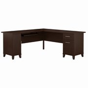 Somerset Collection: Mocha Cherry L Desk <FONT COLOR=GREEN>-FREE SHIPPING-</FONT>