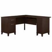 Somerset Collection: Mocha Cherry L Desk <FONT COLOR=GREEN>-FREE SHIPPING-</FONT>