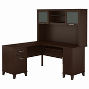 Somerset Collection: Mocha Cherry L Desk <FONT COLOR=GREEN>-FREE SHIPPING-</FONT>