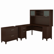 Somerset Collection: Mocha Cherry L Desk <FONT COLOR=GREEN>-FREE SHIPPING-</FONT>