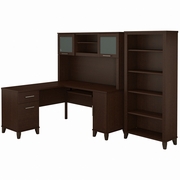 Somerset Collection: Mocha Cherry L Desk <FONT COLOR=GREEN>-FREE SHIPPING-</FONT>