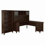Somerset Collection: Mocha Cherry L Desk <FONT COLOR=GREEN>-FREE SHIPPING-</FONT>