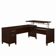Somerset Collection: Mocha Cherry L Desk <FONT COLOR=GREEN>-FREE SHIPPING-</FONT>