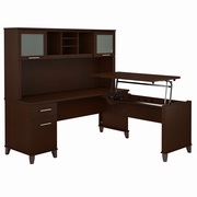 Somerset Collection: Mocha Cherry L Desk <FONT COLOR=GREEN>-FREE SHIPPING-</FONT>