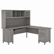 Somerset Collection: Platinum Gray L Desk  <FONT COLOR=GREEN>-FREE SHIPPING-</FONT>