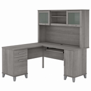 Somerset Collection: Platinum Gray L Desk <FONT COLOR=GREEN>-FREE SHIPPING-</FONT>