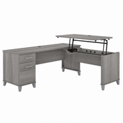Somerset Collection: Platinum Gray L Desk <FONT COLOR=GREEN>-FREE SHIPPING-</FONT>