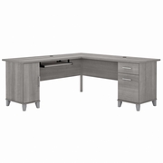 Somerset Collection: Platinum Gray L Desk <FONT COLOR=GREEN>-FREE SHIPPING-</FONT>