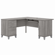 Somerset Collection: Platinum Gray L Desk <FONT COLOR=GREEN>-FREE SHIPPING-</FONT>