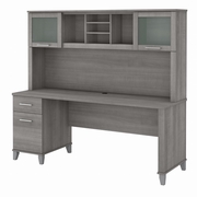 Somerset Collection: Platinum Gray Office Desk <FONT COLOR=GREEN>-FREE SHIPPING-</FONT>