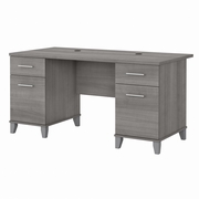Somerset Collection: Platinum Gray Office Desk <FONT COLOR=GREEN>-FREE SHIPPING-</FONT>