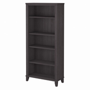 Somerset Collection: Storm Gray 5 Shelf Bookcase <FONT COLOR=GREEN>-FREE SHIPPING-</FONT>