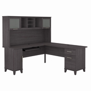 Somerset Collection: Storm Gray L Desk <FONT COLOR=GREEN>-FREE SHIPPING-</FONT>