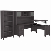 Somerset Collection: Storm Gray L Desk <FONT COLOR=GREEN>-FREE SHIPPING-</FONT>
