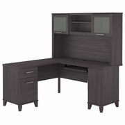 Somerset Collection: Storm Gray L Desk <FONT COLOR=GREEN>-FREE SHIPPING-</FONT>