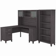 Somerset Collection: Storm Gray L Desk <FONT COLOR=GREEN>-FREE SHIPPING-</FONT>