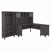 Somerset Collection: Storm Gray L Desk <FONT COLOR=GREEN>-FREE SHIPPING-</FONT>
