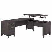 Somerset Collection: Storm Gray L Desk <FONT COLOR=GREEN>-FREE SHIPPING-</FONT>