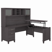 Somerset Collection: Storm Gray L Desk <FONT COLOR=GREEN>-FREE SHIPPING-</FONT>