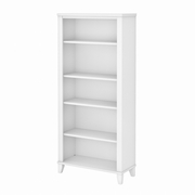 Somerset Collection: White 5 Shelf Bookcase <FONT COLOR=GREEN>-FREE SHIPPING-</FONT>