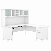 Somerset Collection: White L Desk <FONT COLOR=GREEN>-FREE SHIPPING-</FONT>