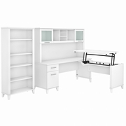 Somerset Collection: White L Desk <FONT COLOR=GREEN>-FREE SHIPPING-</FONT>