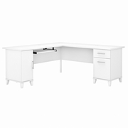 Somerset Collection: White L Desk <FONT COLOR=GREEN>-FREE SHIPPING-</FONT>