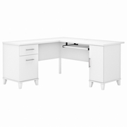 Somerset Collection: White L Desk <FONT COLOR=GREEN>-FREE SHIPPING-</FONT>
