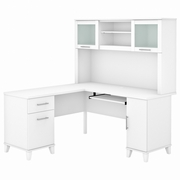 Somerset Collection: White L Desk <FONT COLOR=GREEN>-FREE SHIPPING-</FONT>