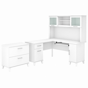 Somerset Collection: White L Desk <FONT COLOR=GREEN>-FREE SHIPPING-</FONT>