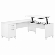 Somerset Collection: White L Desk <FONT COLOR=GREEN>-FREE SHIPPING-</FONT>