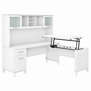 Somerset Collection: White L Desk <FONT COLOR=GREEN>-FREE SHIPPING-</FONT>