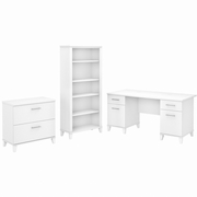 Somerset Collection: White Office Desk <FONT COLOR=GREEN>-FREE SHIPPING-</FONT>