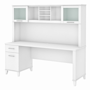 Somerset Collection: White Office Desk <FONT COLOR=GREEN>-FREE SHIPPING-</FONT>
