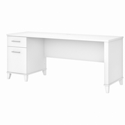 Somerset Collection: White Office Desk <FONT COLOR=GREEN>-FREE SHIPPING-</FONT>