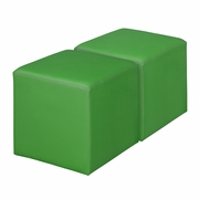 SQUARE VINYL OTTOMAN (SET OF 2)- ENVY GREEN <FONT COLOR=GREEN>-FREE SHIPPING-</FONT>