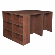 STAND UP 2 DESK/ STORAGE CABINET/ LATERAL FILE QUAD WITH BOOKCASE END- CHERRY <FONT COLOR=GREEN>-FREE SHIPPING-</FONT>