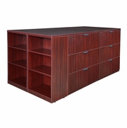 STAND UP LATERAL FILE QUAD WITH BOOKCASE END- MAHOGANY <FONT COLOR=GREEN>-FREE SHIPPING-</FONT>