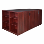 STAND UP STORAGE CABINET QUAD WITH BOOKCASE END- MAHOGANY <FONT COLOR=GREEN>-FREE SHIPPING-</FONT>