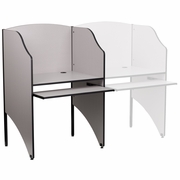 STARTER STUDY CARREL IN NEBULA GREY FINISH: <font color=green>FREE SHIPPING!</font>