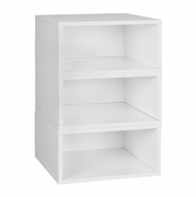 STORAGE ORGANIZER OPEN BOOKSHELF SET- 3 HALF SIZE CUBES- WHITE WOOD GRAIN <FONT COLOR=GREEN>-FREE SHIPPING-</FONT>