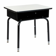 STUDENT DESK WITH OPEN FRONT METAL BOOK BOX - GRAY: <font color=green>FREE SHIPPING!</font>