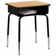 STUDENT DESK WITH OPEN FRONT METAL BOOK BOX - NATURAL: <font color=green>FREE SHIPPING!</font>