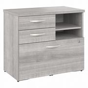 STUDIO A OFFICE STORAGE CABINET WITH DRAWERS AND SHELVES: PLATINUM GRAY <FONT COLOR=GREEN>-FREE SHIPPING-</FONT>