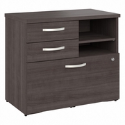 STUDIO A OFFICE STORAGE CABINET WITH DRAWERS AND SHELVES: STORM GRAY <FONT COLOR=GREEN>-FREE SHIPPING-</FONT>