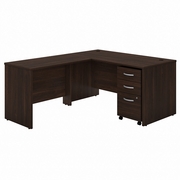 STUDIO C 60W X 30D L SHAPED DESK WITH MOBILE FILE CABINET AND 42W RETURN: BLACK WALNUT <FONT COLOR=GREEN>-FREE SHIPPING-</FONT> STUDIO C 60W X 30D L SHAPED DESK WITH MOBILE FILE CABINET AND 42W RETURN: BLACK WALNUT <FONT COLOR=GREEN>-FREE SHIPPING-</FONT>