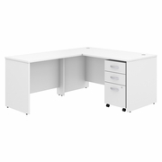 STUDIO C 60W X 30D L SHAPED DESK WITH MOBILE FILE CABINET AND 42W RETURN.  <FONT COLOR=GREEN>-FREE SHIPPING-</FONT> STUDIO C 60W X 30D L SHAPED DESK WITH MOBILE FILE CABINET AND 42W RETURN.  <FONT COLOR=GREEN>-FREE SHIPPING-</FONT>