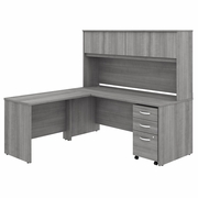 STUDIO C 72W X 30D L SHAPED DESK WITH HUTCH, MOBILE FILE CABINET AND 42W RETURN.  <FONT COLOR=GREEN>-FREE SHIPPING-</FONT> STUDIO C 72W X 30D L SHAPED DESK WITH HUTCH, MOBILE FILE CABINET AND 42W RETURN.  <FONT COLOR=GREEN>-FREE SHIPPING-</FONT>