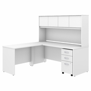 STUDIO C 72W X 30D L SHAPED DESK WITH HUTCH, MOBILE FILE CABINET AND 42W RETURN.  <FONT COLOR=GREEN>-FREE SHIPPING-</FONT> STUDIO C 72W X 30D L SHAPED DESK WITH HUTCH, MOBILE FILE CABINET AND 42W RETURN.  <FONT COLOR=GREEN>-FREE SHIPPING-</FONT>